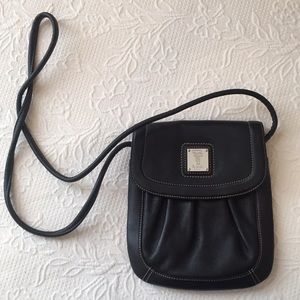 Tignanello black genuine leather crossbody bag
